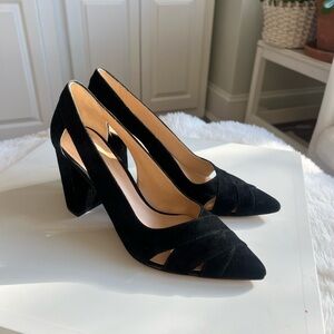 Franco Sarto Black Velvet Heels (size 8.5)